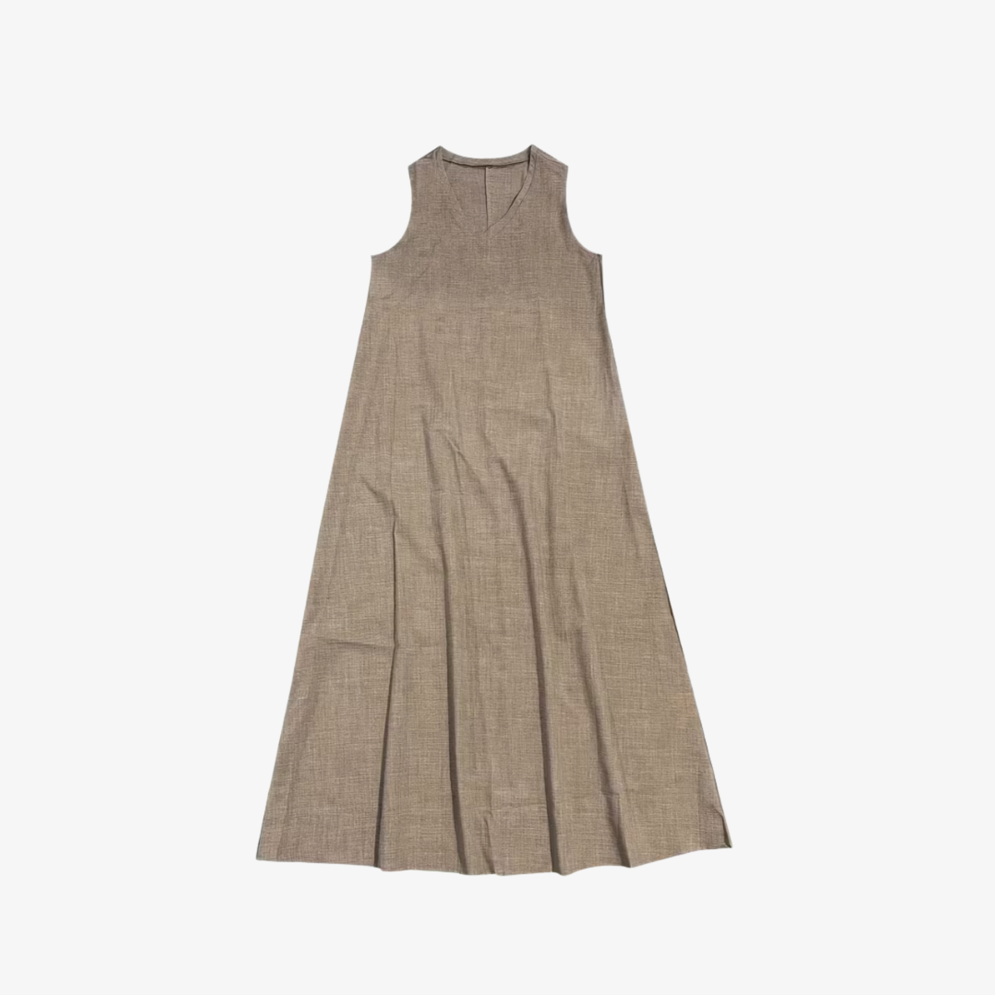 Oldevaine | Casual Sleeveless V-Neck Draped Maxi Dress