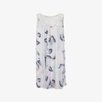 Oldevaine | Sleeveless Scoop Neck Printed Mini Dress Lace Yoke Detail