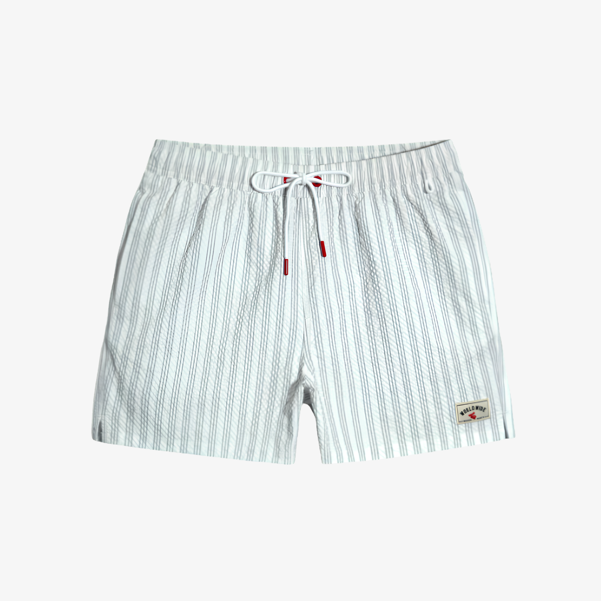 Oldevaine | Men's Striped Swim Shorts with Drawstring and Pockets