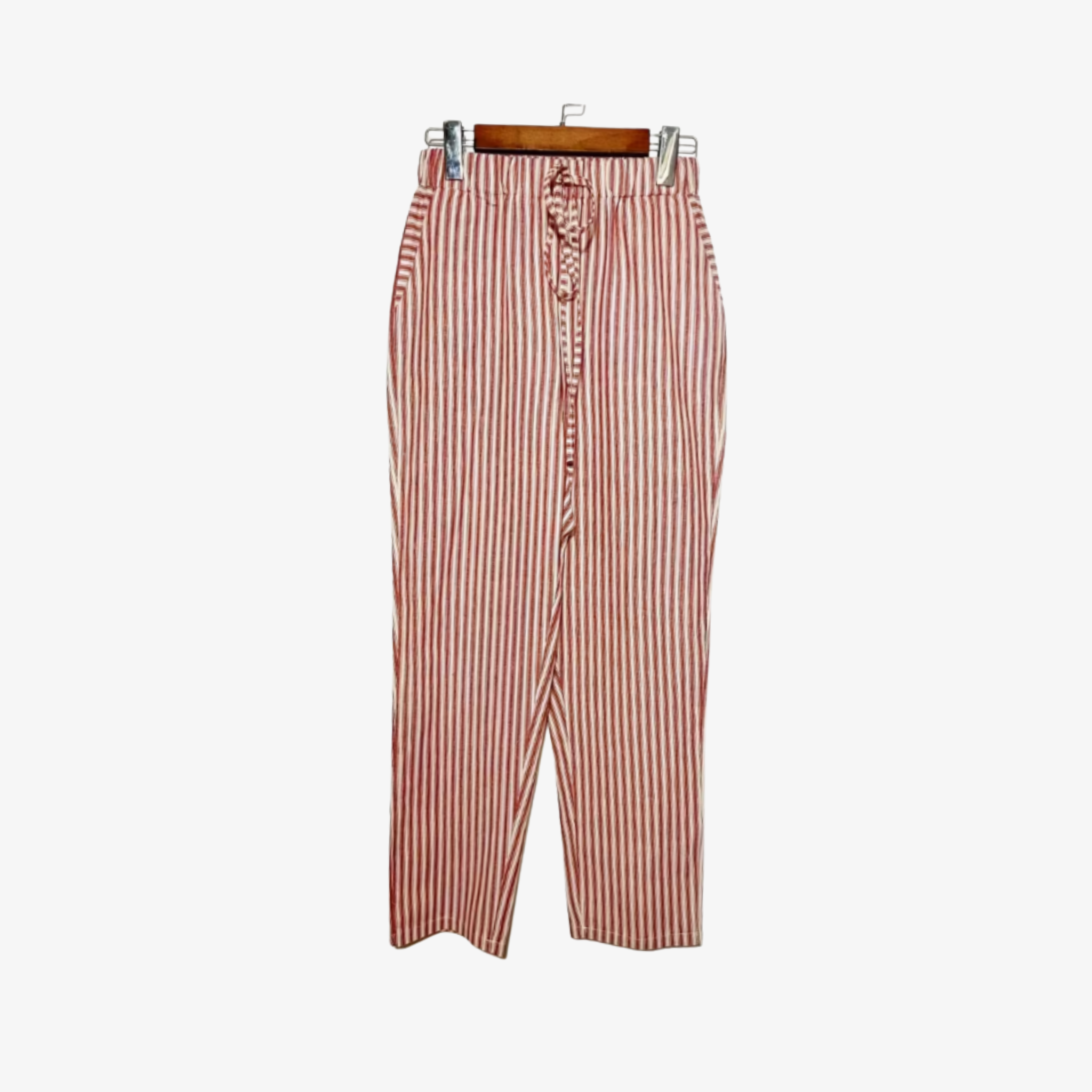 Oldevaine | Women's Striped Elastic Waist Tapered Trousers