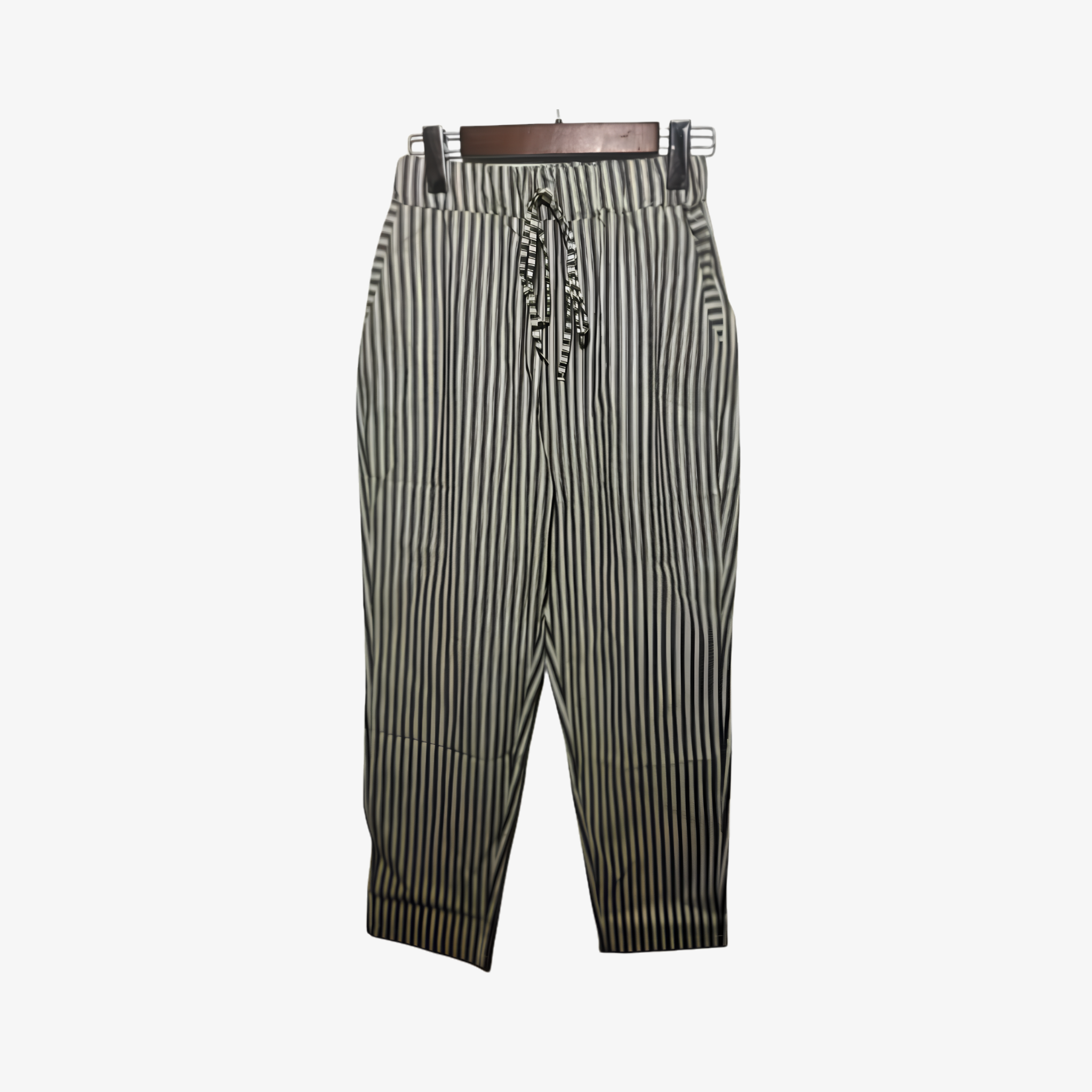 Oldevaine | Women's Striped Elastic Waist Tapered Trousers