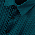 Oldevaine | Two Piece Pleated Textured Button Shirt and Shorts Set