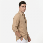 Oldevaine | Men's Casual Button-Up Long Sleeve Linen Blend Shirt