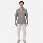 Oldevaine | Men's Casual Button-Up Long Sleeve Linen Blend Shirt