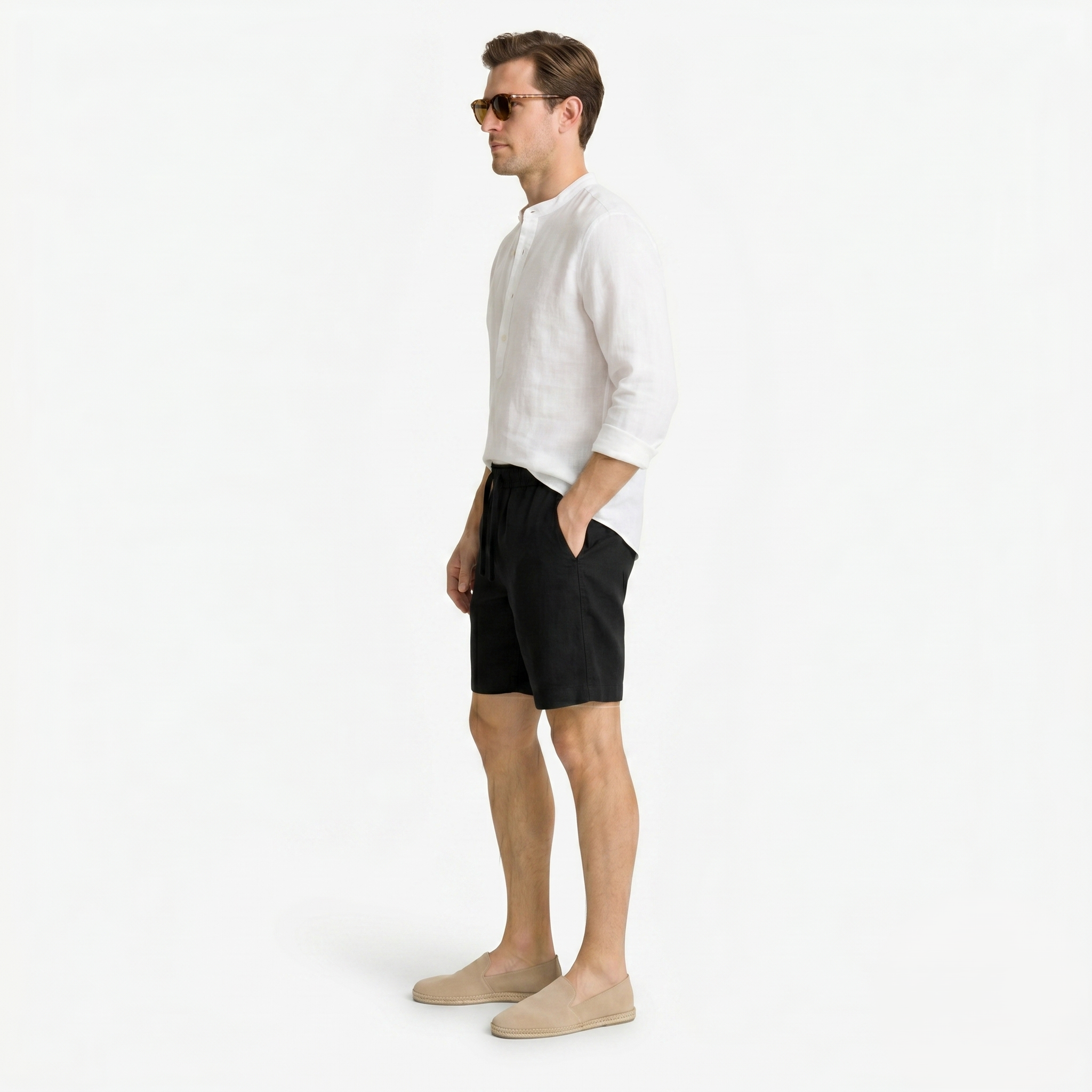 Oldevaine | Men's Casual Drawstring Waist Relaxed Fit Shorts