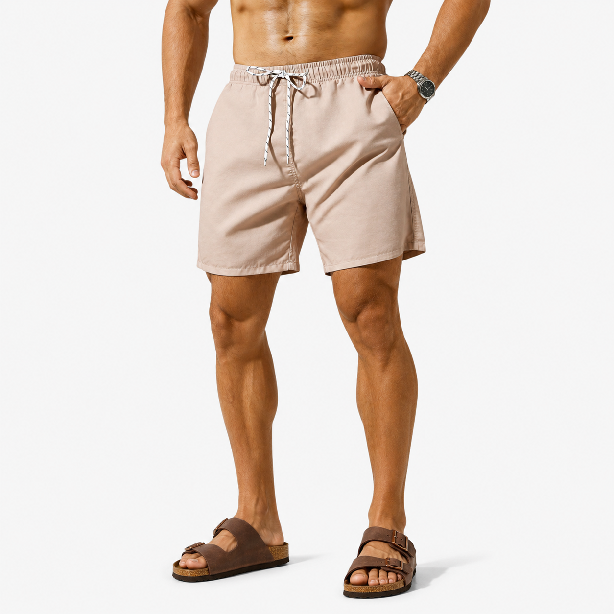 Oldevaine | Men's Drawstring Swim Shorts with Pockets