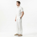 Oldevaine | Men's Linen Straight Leg Casual Trousers