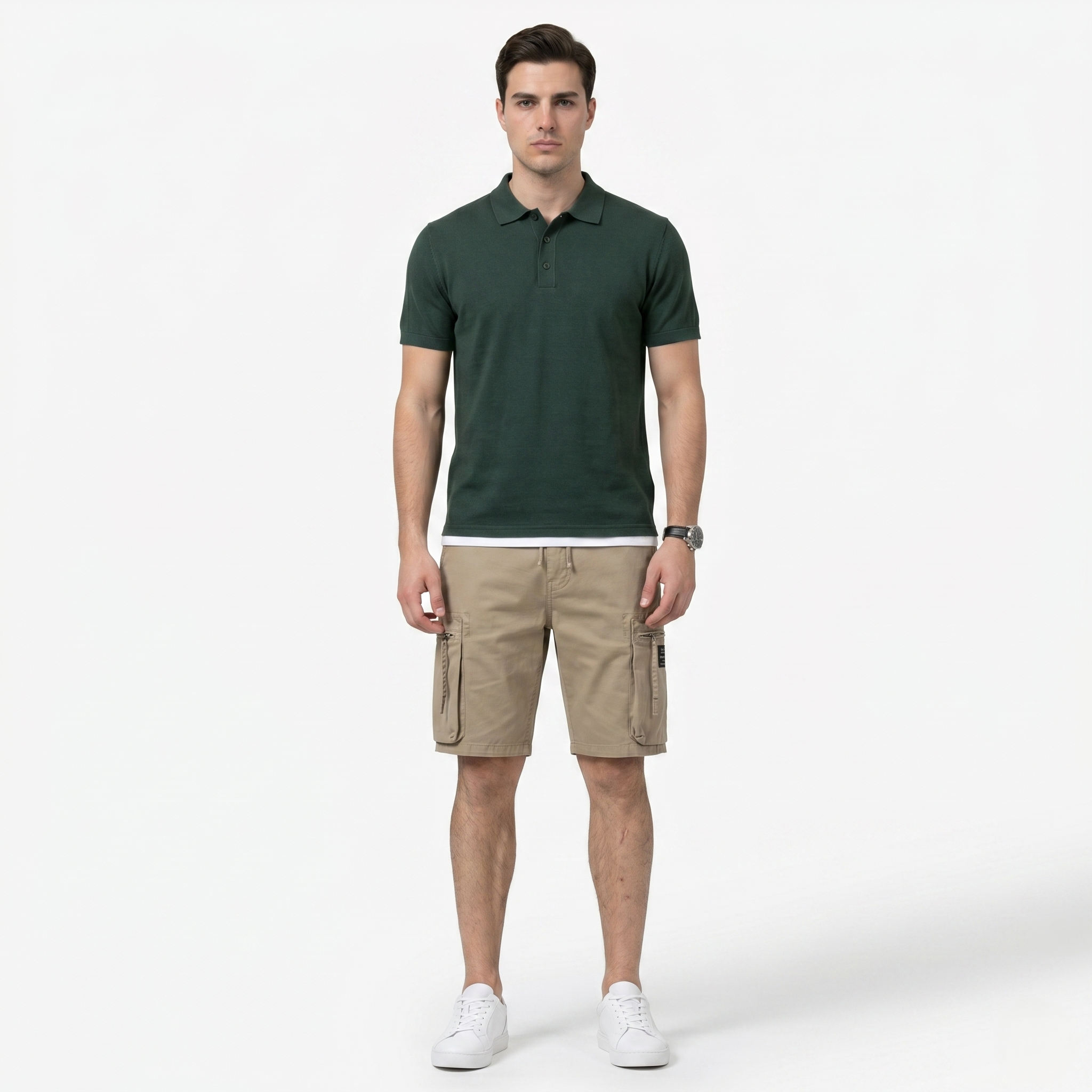 Oldevaine | Men's Multi-Pocket Cargo Shorts with Drawstring Waist