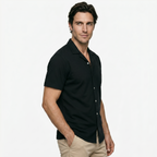 Oldevaine | Men's Short Sleeve Button Up Shirt Lapel Collar
