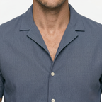 Oldevaine | Men's Short Sleeve Button Up Shirt Lapel Collar