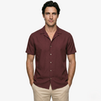 Oldevaine | Men's Short Sleeve Button Up Shirt Lapel Collar