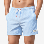 Oldevaine | Men's Striped Swim Shorts with Drawstring and Pockets