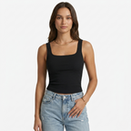 Oldevaine | Seamless Square Neck Sleeveless Fitted Tank Top