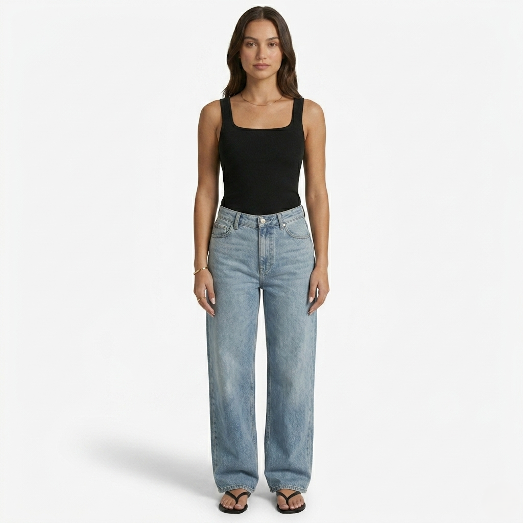 Oldevaine | Seamless Square Neck Sleeveless Fitted Tank Top