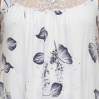 Oldevaine | Sleeveless Scoop Neck Printed Mini Dress Lace Yoke Detail