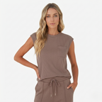 Oldevaine | Two-Piece Sleeveless Crew Neck Top and Wide Leg Trouser Set