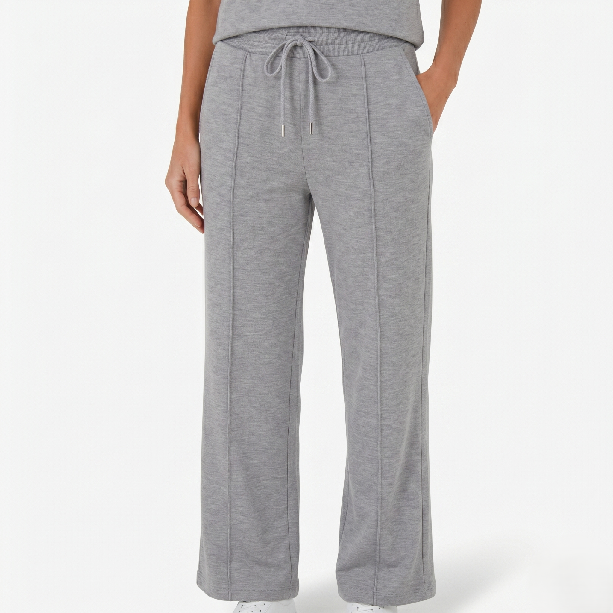 Oldevaine | Two-Piece Sleeveless Crew Neck Top and Wide Leg Trouser Set
