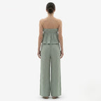Oldevaine | Two-Piece Strapless Top and Wide-Leg Pants Set
