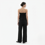 Oldevaine | Two-Piece Strapless Top and Wide-Leg Pants Set