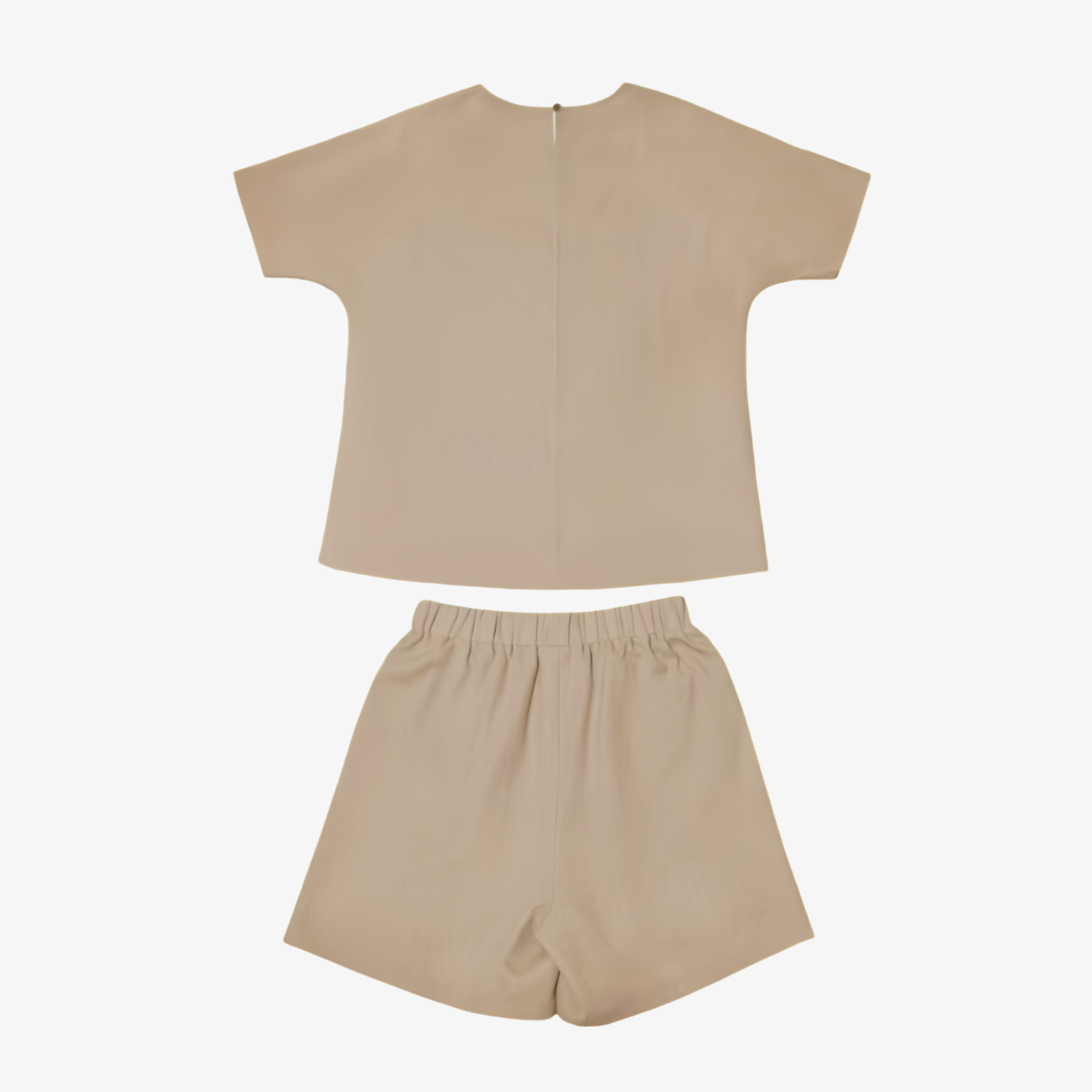 Oldevaine | Two Piece High-Low Hem Top and Linen Blend Shorts Set