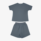 Oldevaine | Two Piece High-Low Hem Top and Linen Blend Shorts Set