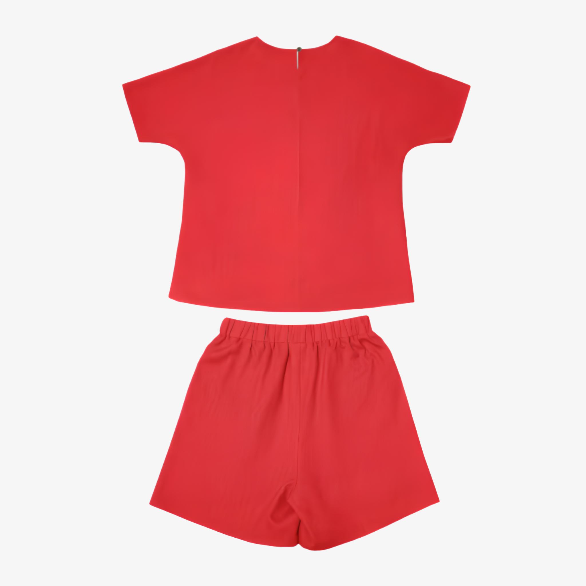 Oldevaine | Two Piece High-Low Hem Top and Linen Blend Shorts Set