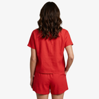 Oldevaine | Two Piece High-Low Hem Top and Linen Blend Shorts Set