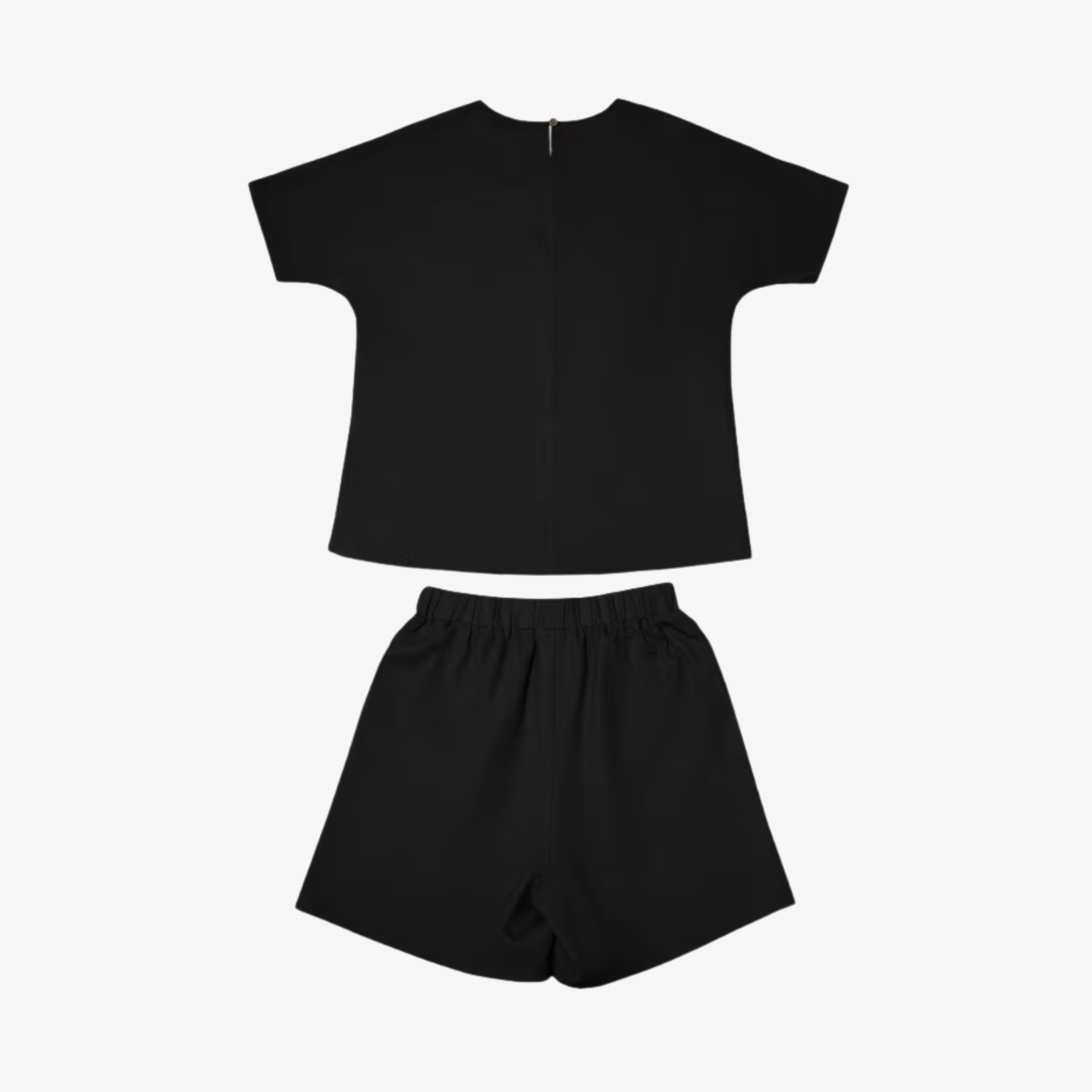 Oldevaine | Two Piece High-Low Hem Top and Linen Blend Shorts Set