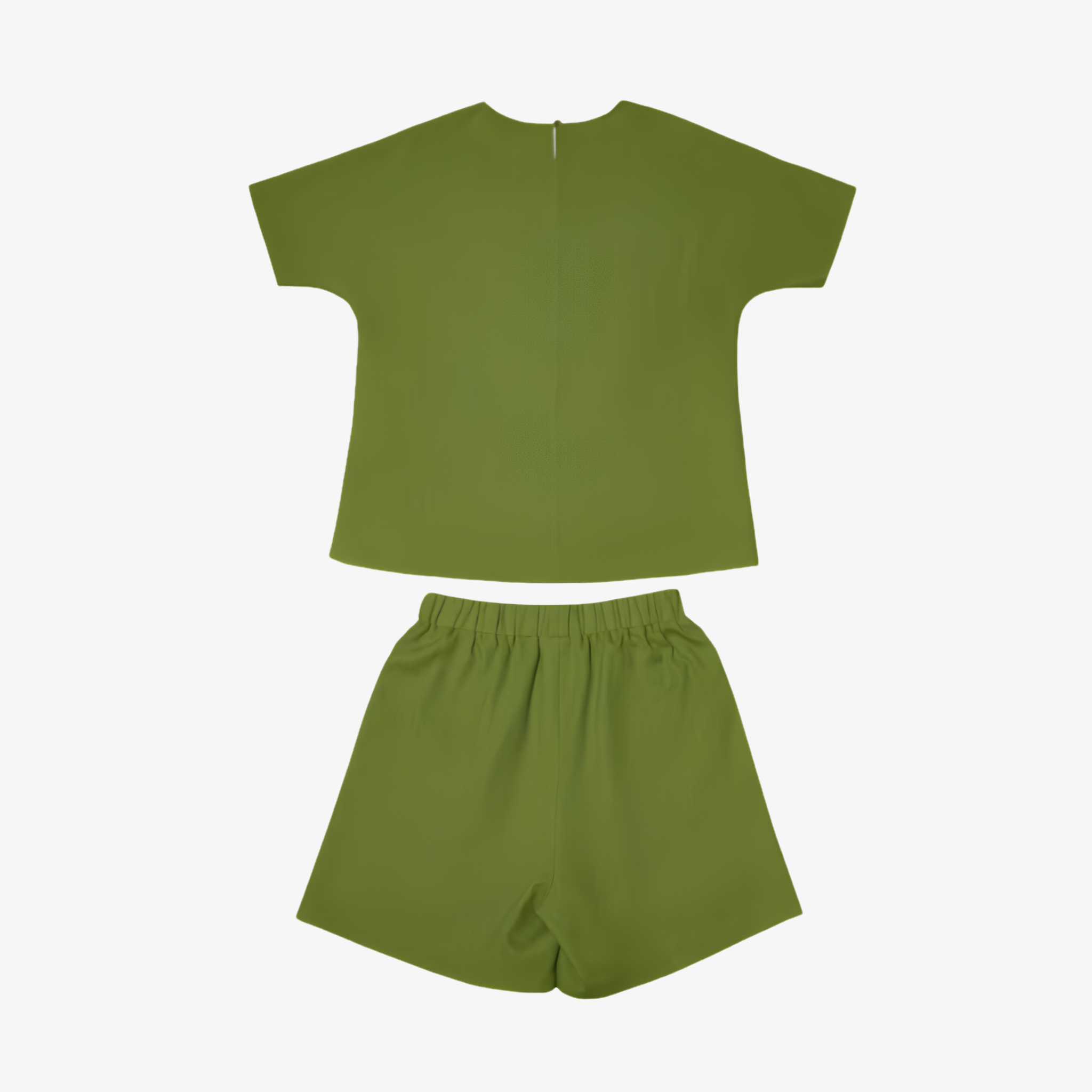 Oldevaine | Two Piece High-Low Hem Top and Linen Blend Shorts Set