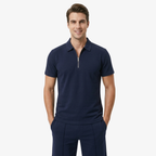 Oldevaine | Two Piece Men's Zip Polo T-Shirt & Drawstring Shorts Set