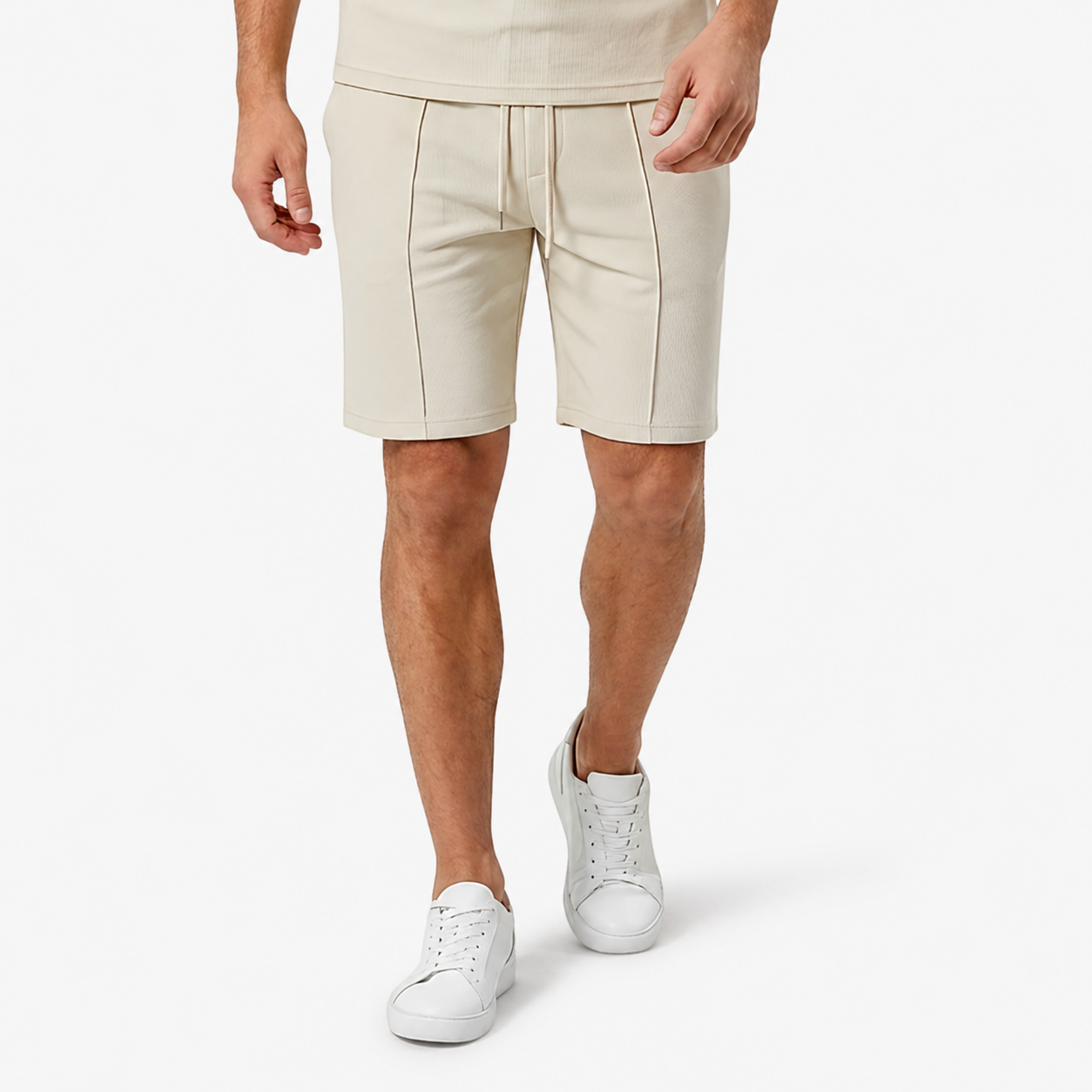 Oldevaine | Two Piece Men's Zip Polo T-Shirt & Drawstring Shorts Set