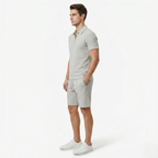Oldevaine | Two Piece Men's Zip Polo T-Shirt & Drawstring Shorts Set