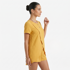 Oldevaine | Two Piece Short Sleeve Layered Top and Shorts Lounge Set