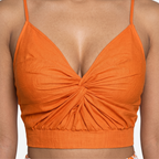 Oldevaine | Two Piece Twisted Front Cami and Printed High-Waisted Shorts Set