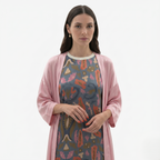 Oldevaine | Women’s Two Piece Set Printed Sleeveless Maxi Dress with Shawl