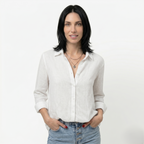 Oldevaine | Women's Button Up Long Sleeve Shirt with Classic Collar