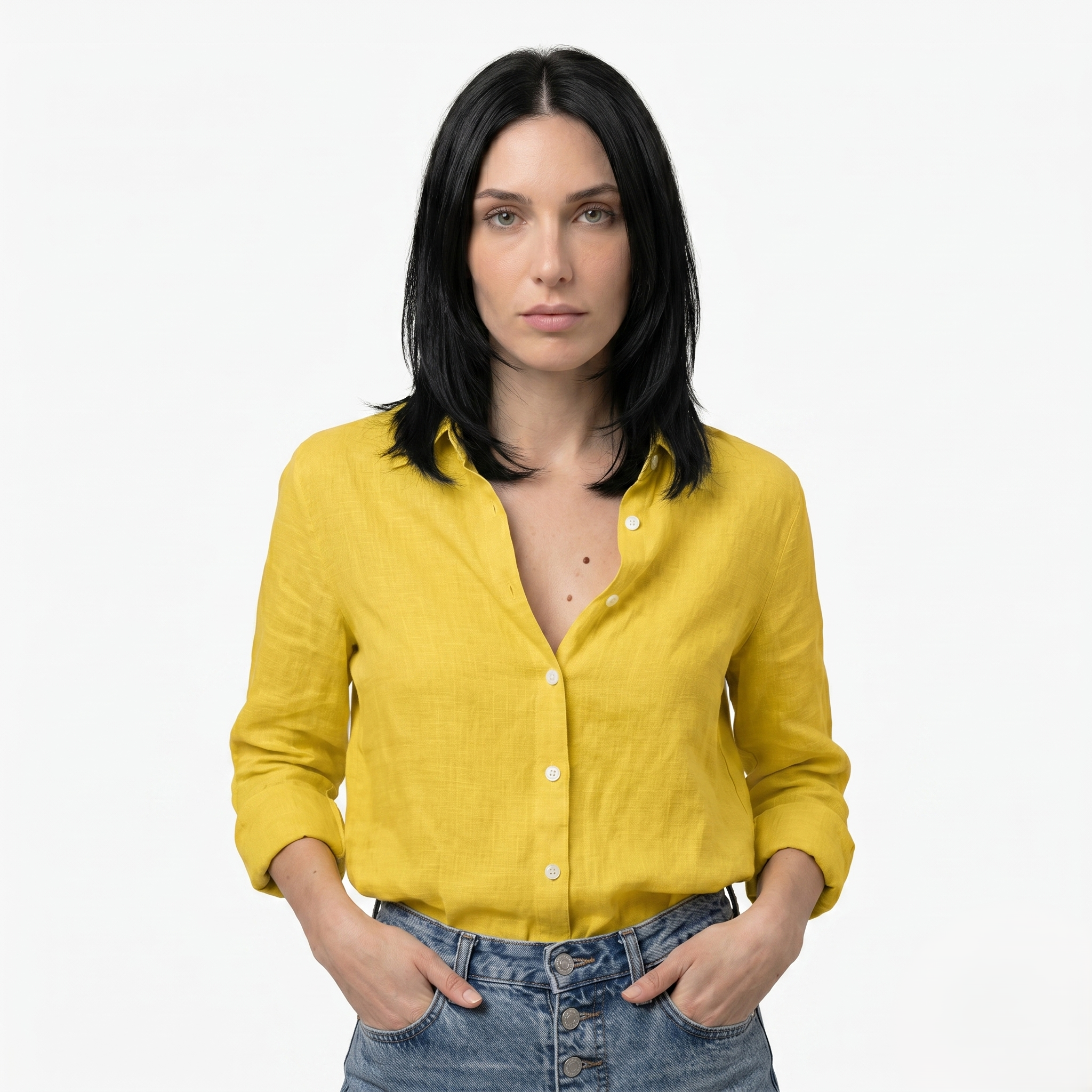 Oldevaine | Women's Button Up Long Sleeve Shirt with Classic Collar