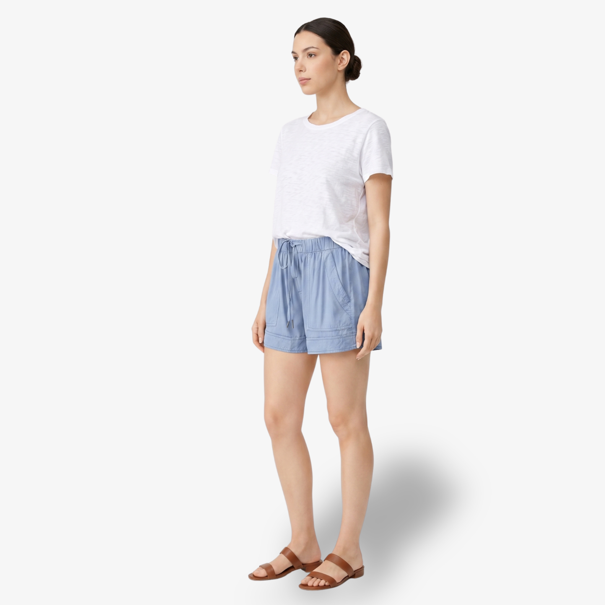 Oldevaine | Women's Drawstring Waist Casual Shorts with Pockets