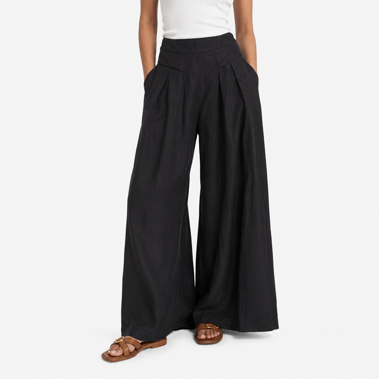 Oldevaine | Women's High Waist Wide Leg Palazzo Trousers