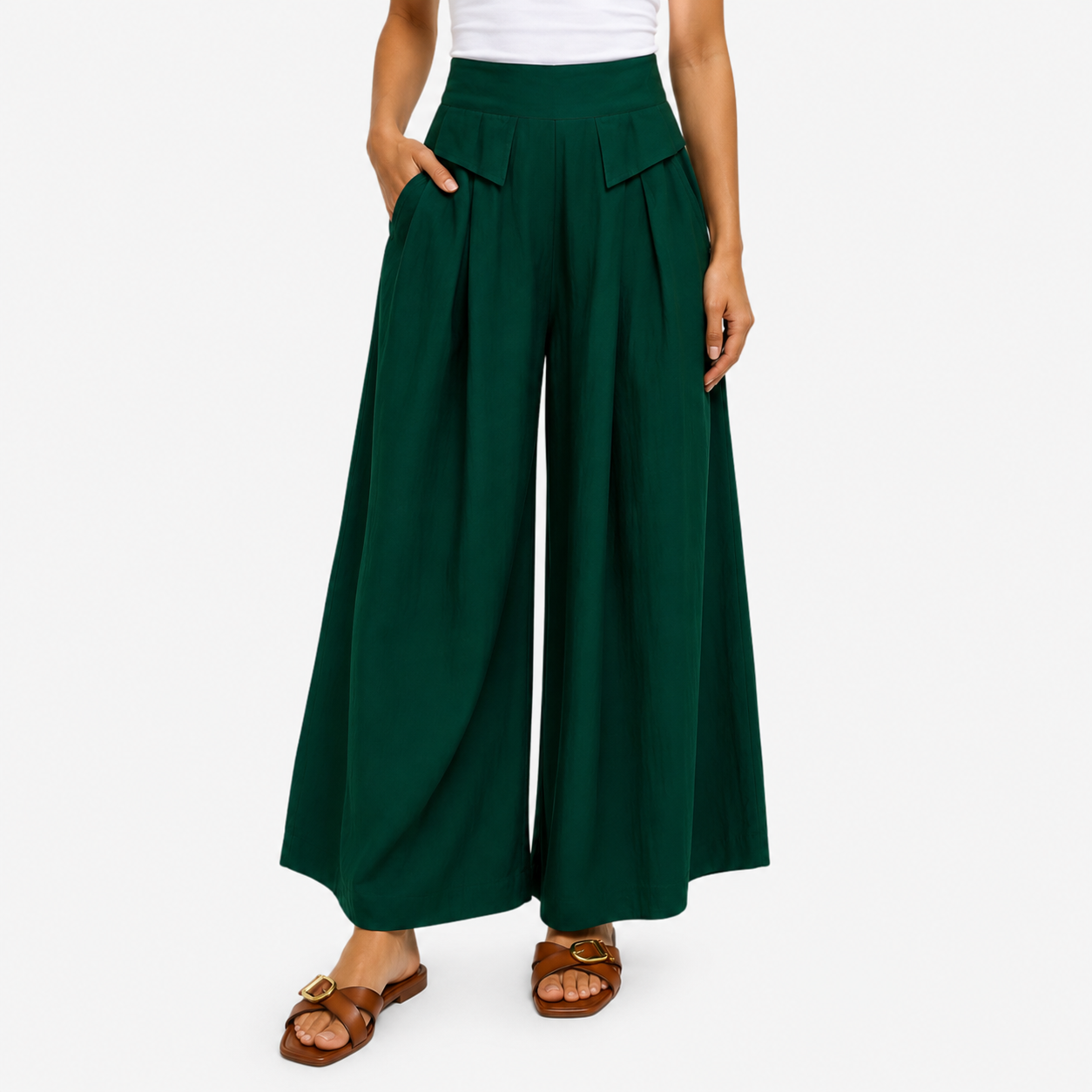Oldevaine | Women's High Waist Wide Leg Palazzo Trousers