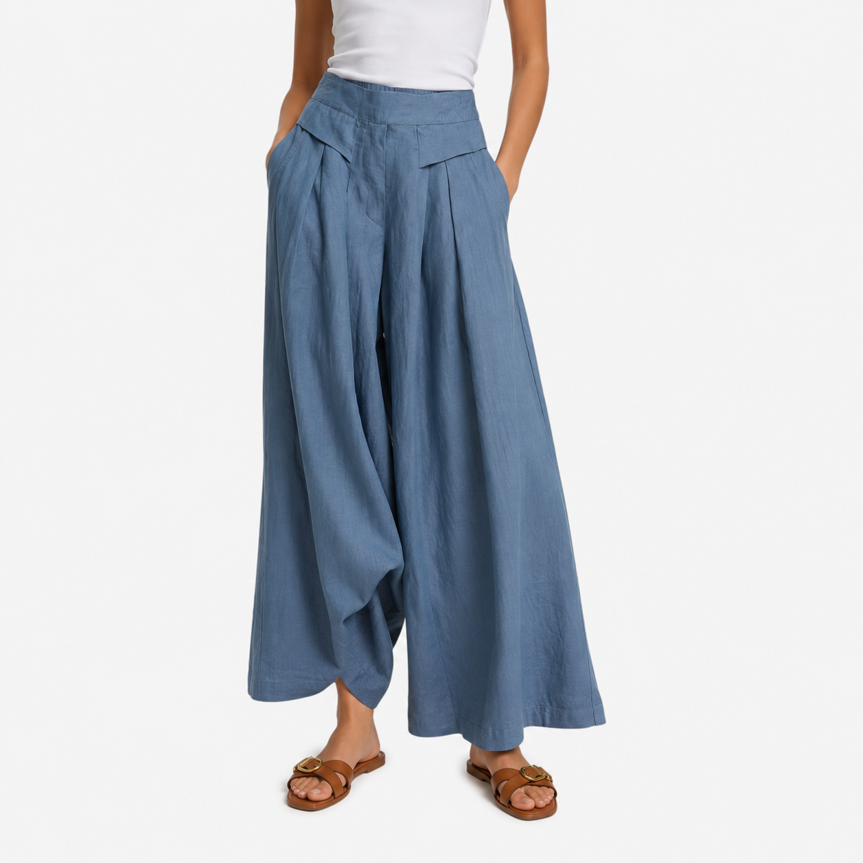 Oldevaine | Women's High Waist Wide Leg Palazzo Trousers
