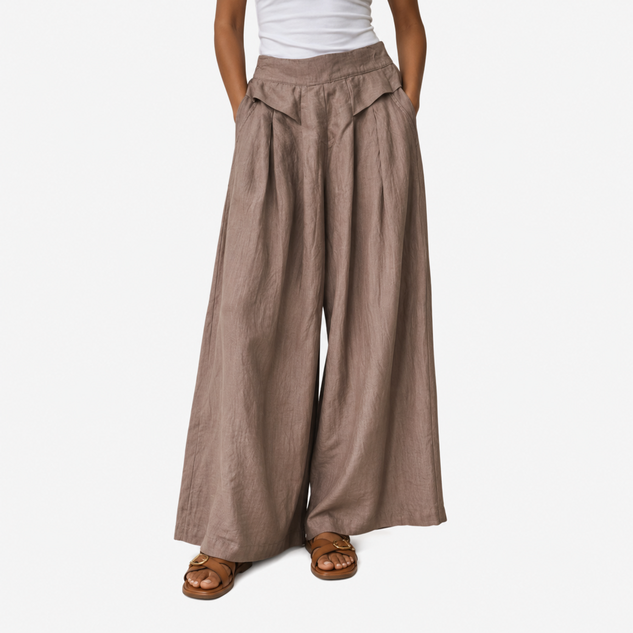 Oldevaine | Women's High Waist Wide Leg Palazzo Trousers