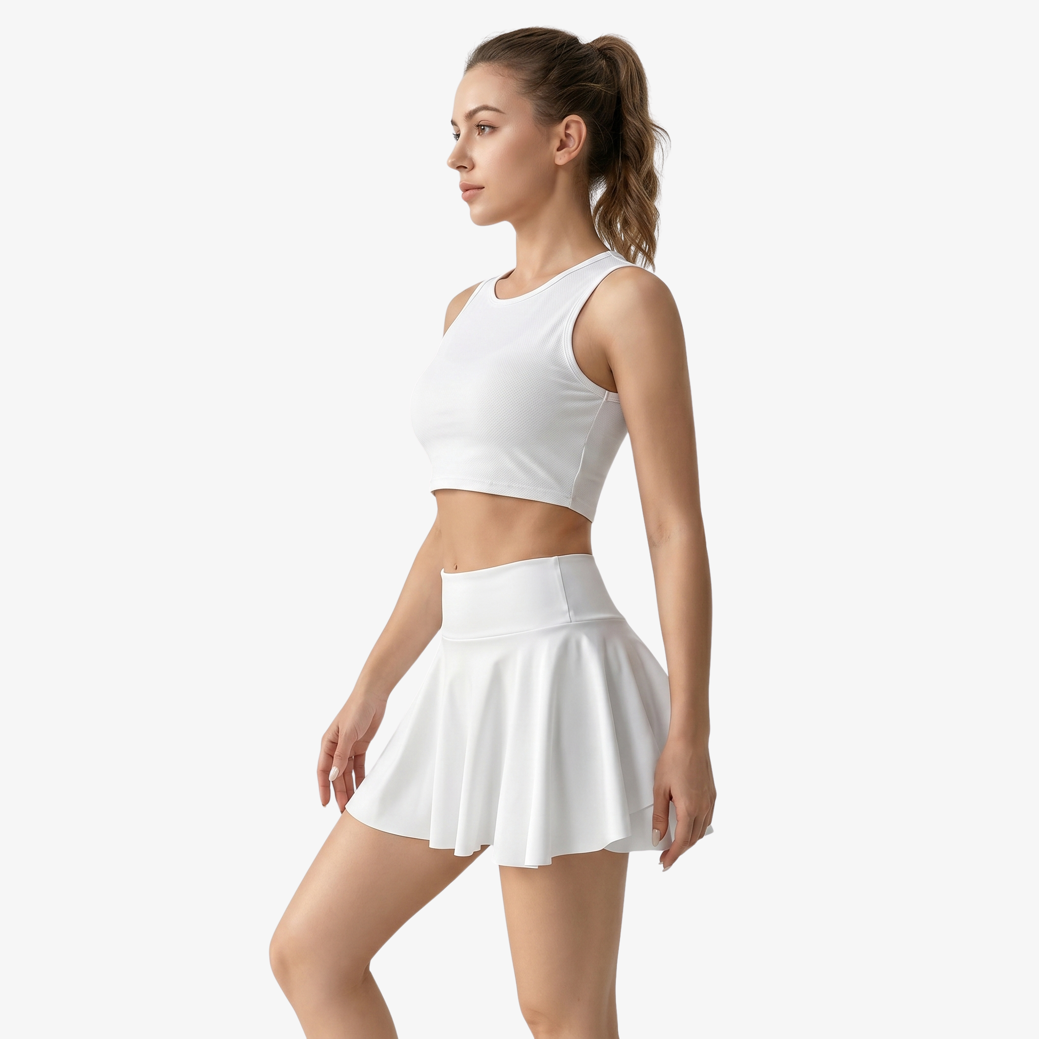 Oldevaine | Women's High Waisted Active Mini Skirt with Pocket