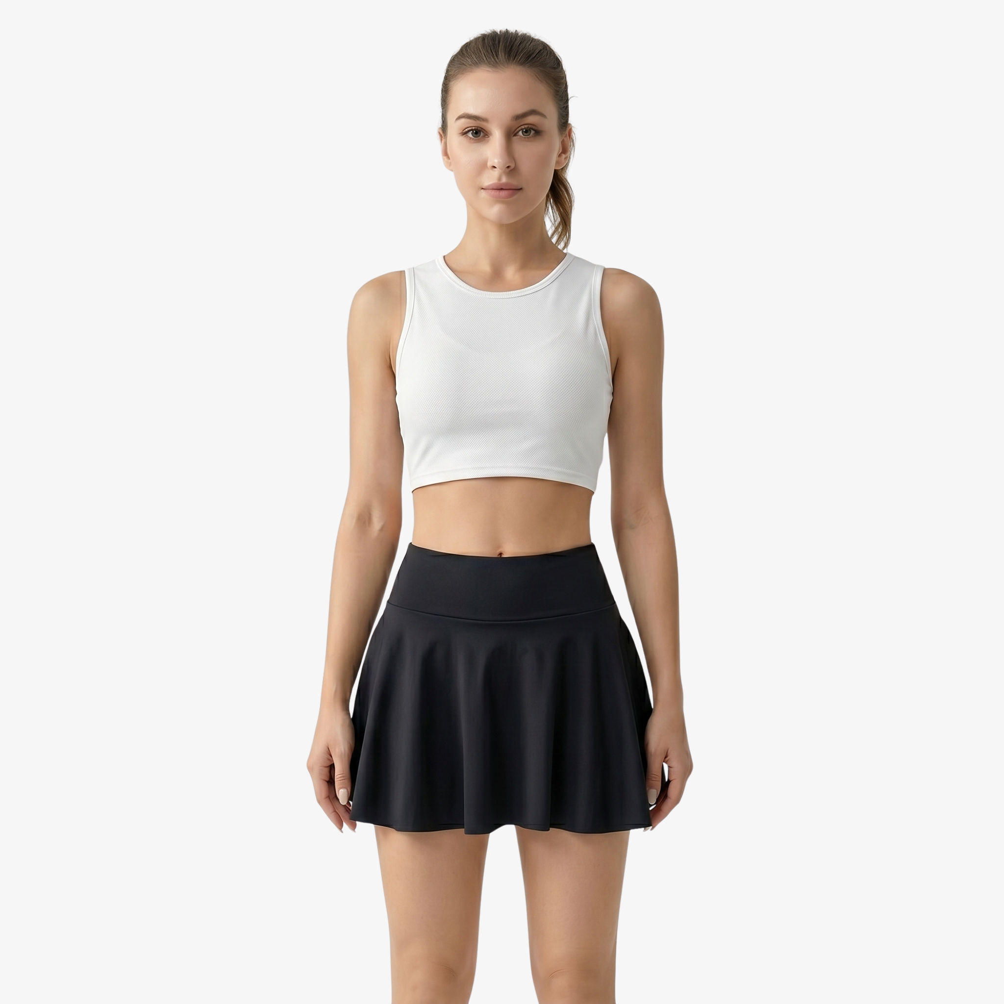 Oldevaine | Women's High Waisted Active Mini Skirt with Pocket