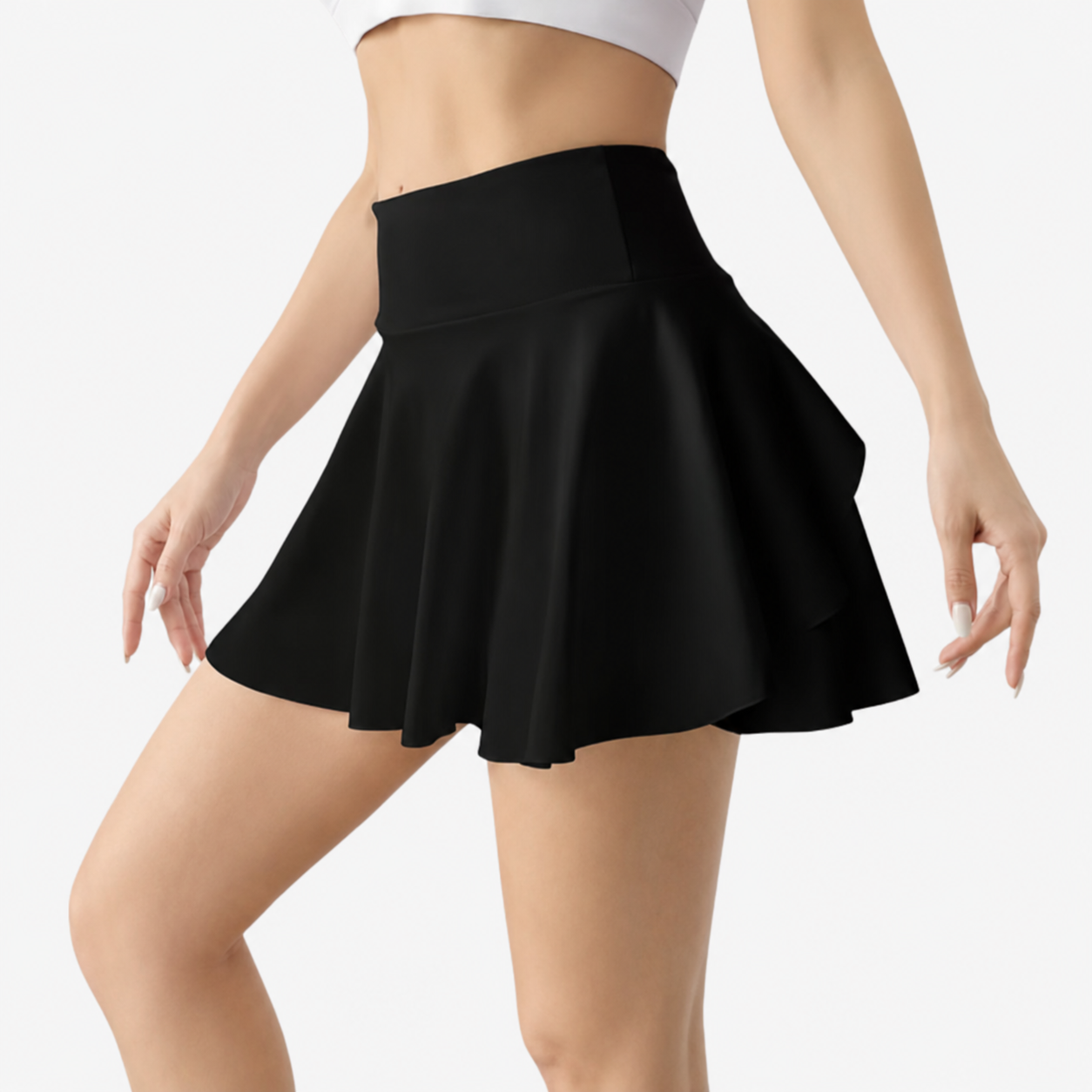 Oldevaine | Women's High Waisted Active Mini Skirt with Pocket