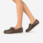 Oldevaine | Women's Leather Boat Shoes Lace Up Casual Loafers