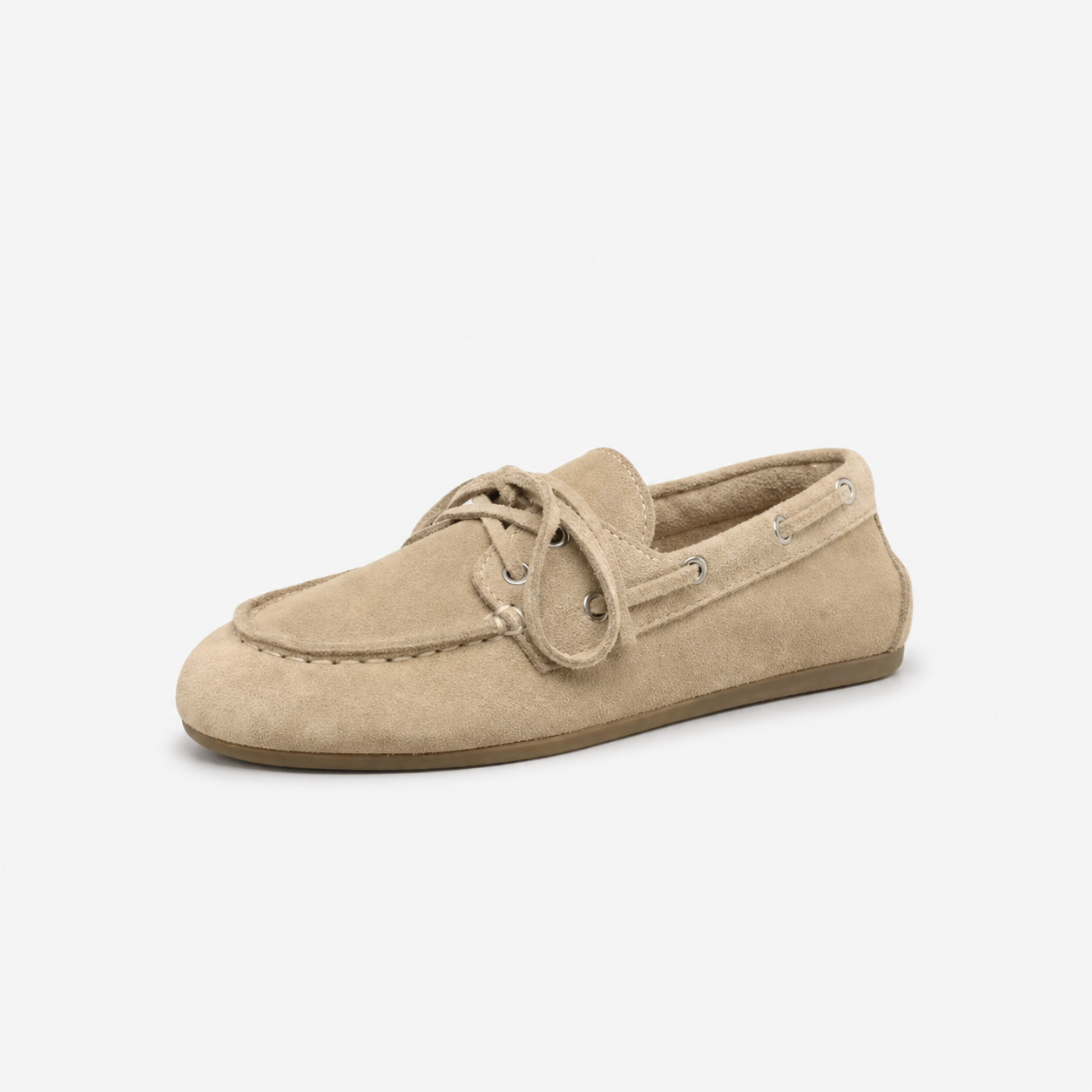Oldevaine | Women's Leather Boat Shoes Lace Up Casual Loafers
