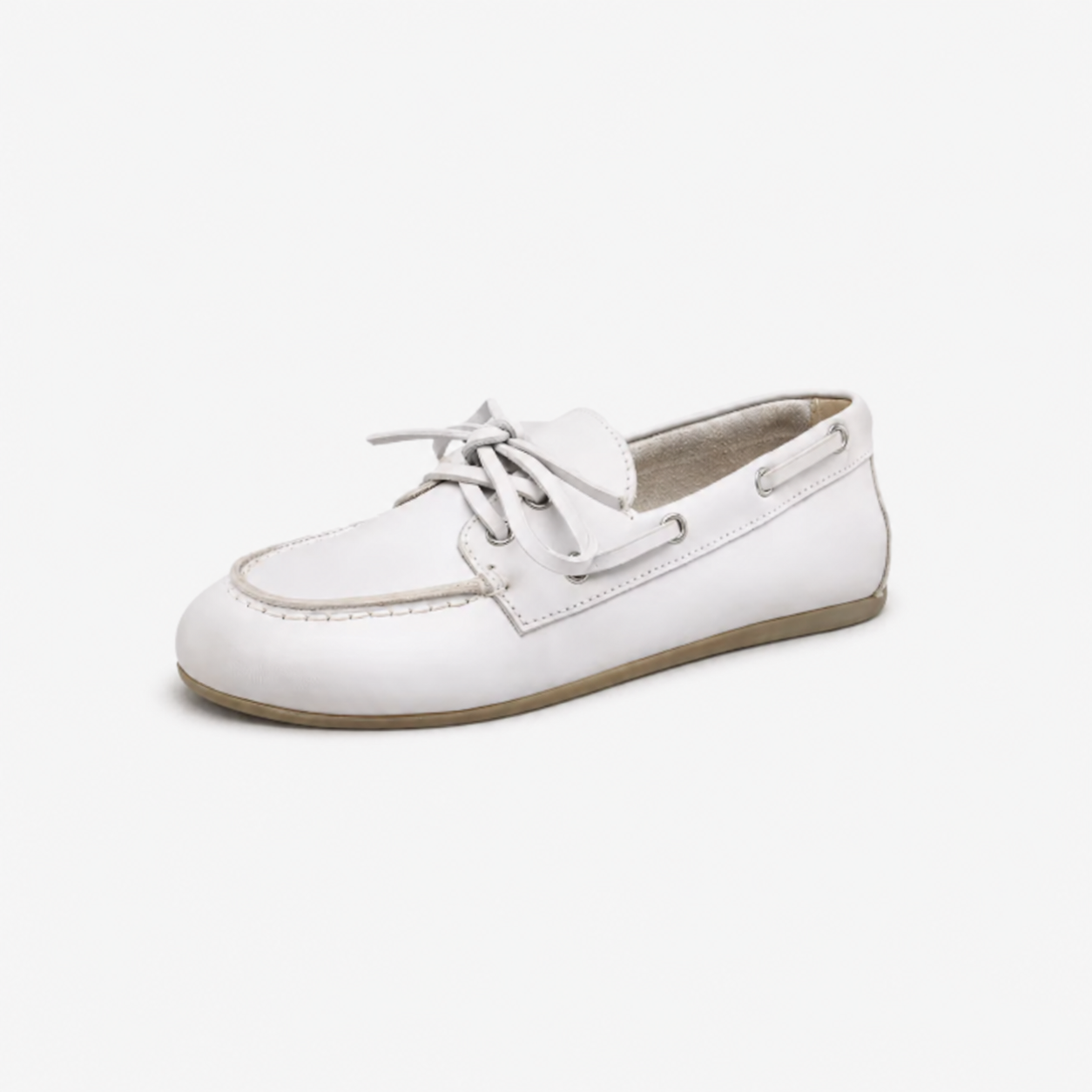Oldevaine | Women's Leather Boat Shoes Lace Up Casual Loafers