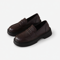 Oldevaine | Women's Leather Platform Loafers Slip On Penny Shoes