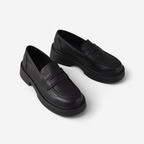 Oldevaine | Women's Leather Platform Loafers Slip On Penny Shoes